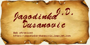 Jagodinka Dušanović vizit kartica